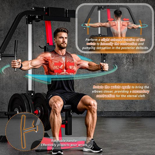 YODOLLA Chest Fly and Reverse Delt Machine, 450lbs Adjustable Pec Deck Upper Body Workout Equipment for Pectoral and Rear Deltoid for Home Gym