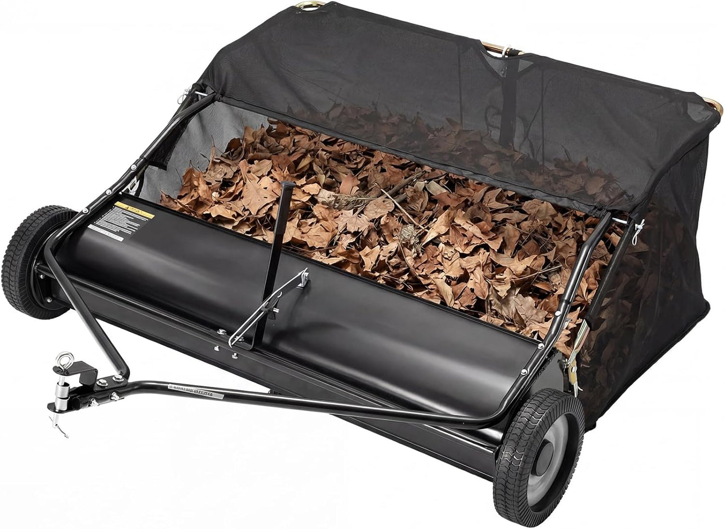 JFHID 52-Inch Tow-Behind Lawn Sweeper with33 Cu.Ft Large Hopper Pull Behind Grass & Leaf Collector for Yard