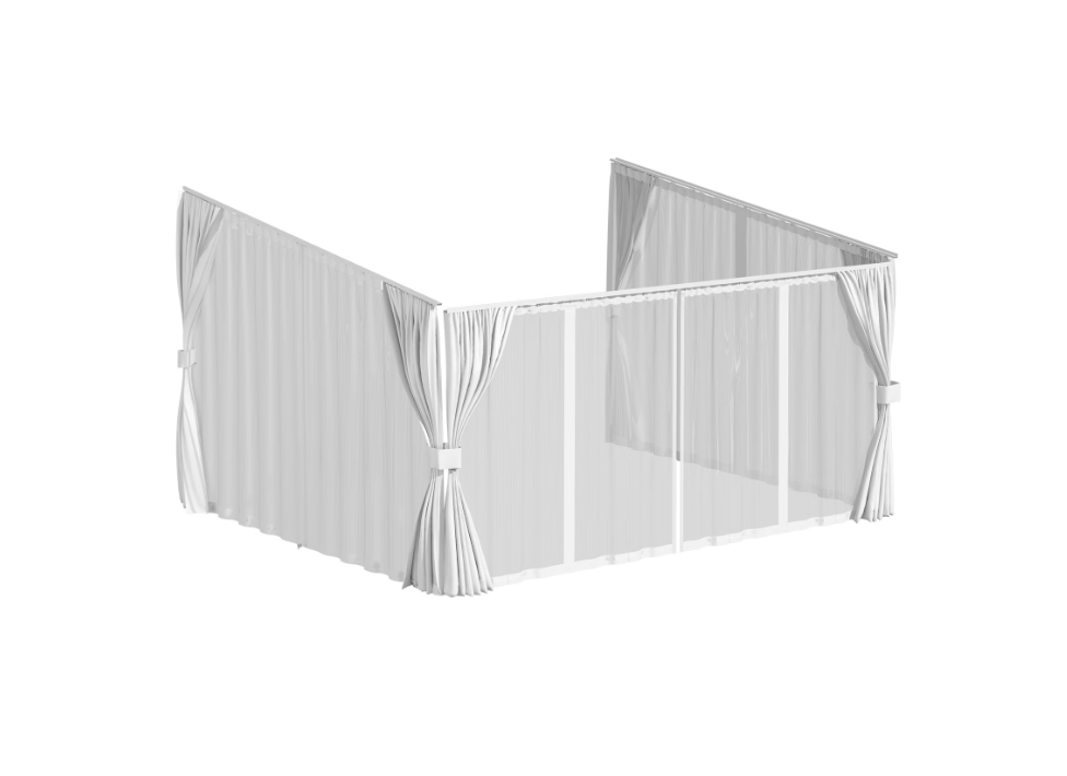 YODOLLA 14x12 White Curtain and Mosquito Netting Set for Gazebo