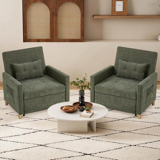 YODOLLA 31.5" 3-in-1 Sleeper Sofa Bed Chair,Pull Out Couch for Living Room,Lounge Chair Indoor in Green