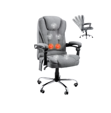 YODOLLA Ergonomic Reclining Office Chair Adjustable Height Computer Chair Big and Tall Executive Swivel Fabric Chair for Office, Home,Gray