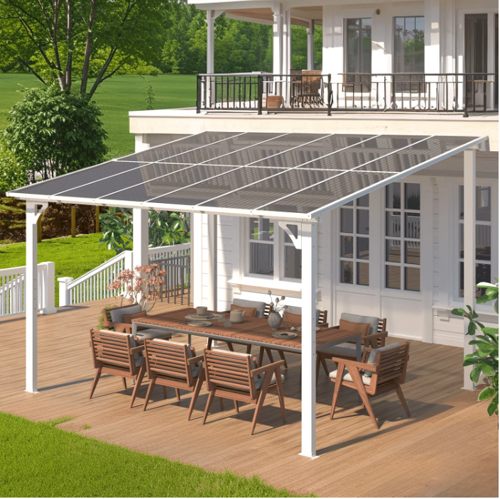 AECOJOY 10' x 12' Hardtop Gazebo Outdoor Aluminum Pergola for Garden, Patio, Backyard-White