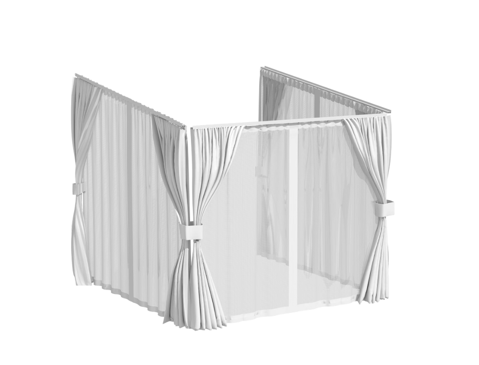 YODOLLA 8x8 White Curtain and Mosquito Netting Set for Gazebo