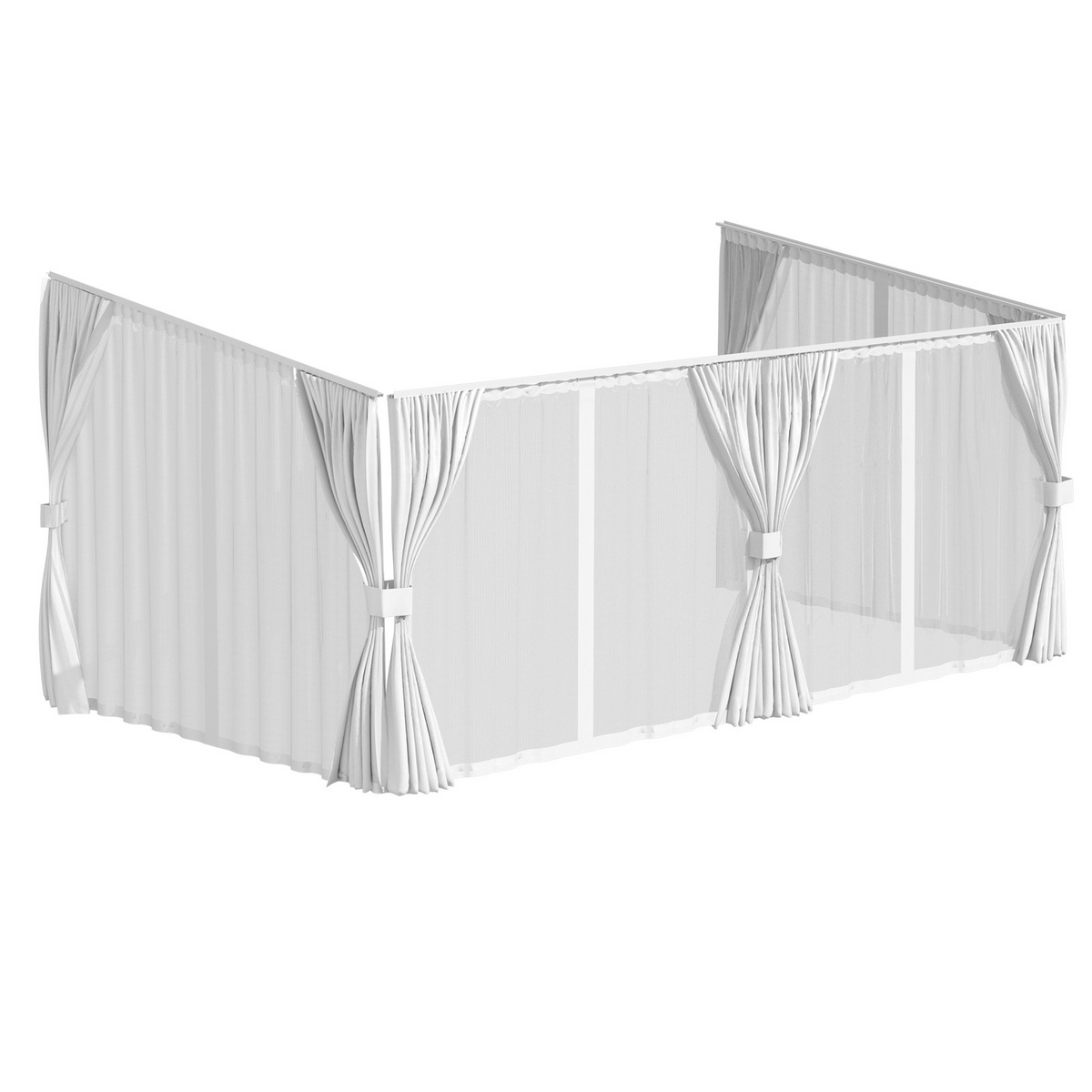 YODOLLA 16x10 White Curtain and Mosquito Netting Set for Gazebo