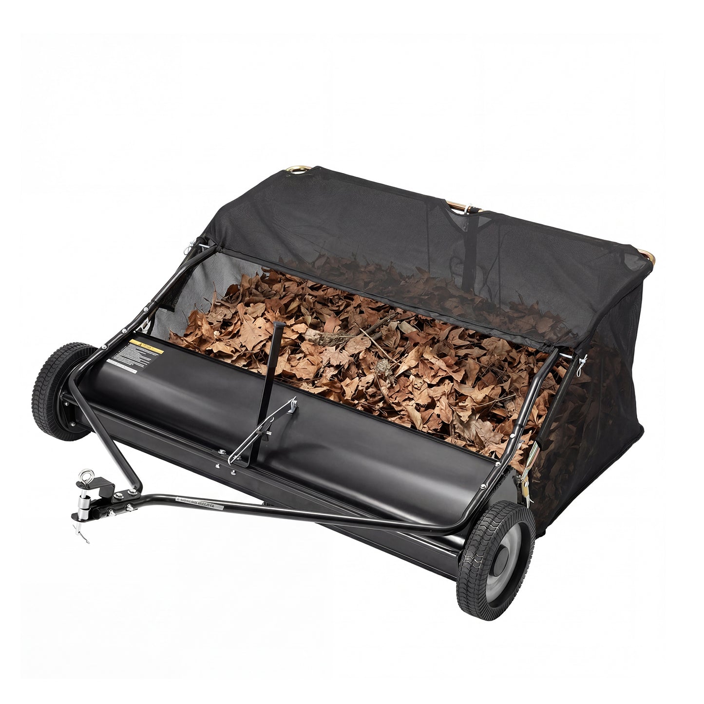 JFHID 48-Inch Tow-Behind Lawn Sweeper with16 Cu.Ft Large Hopper Pull Behind Grass & Leaf Collector for Yard
