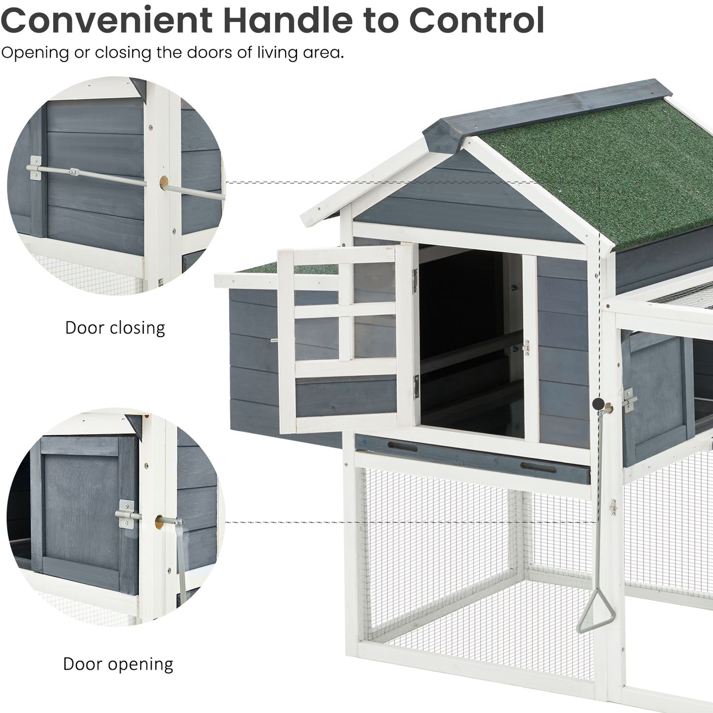 YODOLLA 123” Large Wooden Chicken Coop For 6 8 chickens Chicken Coop Clearance with Nesting Boxes