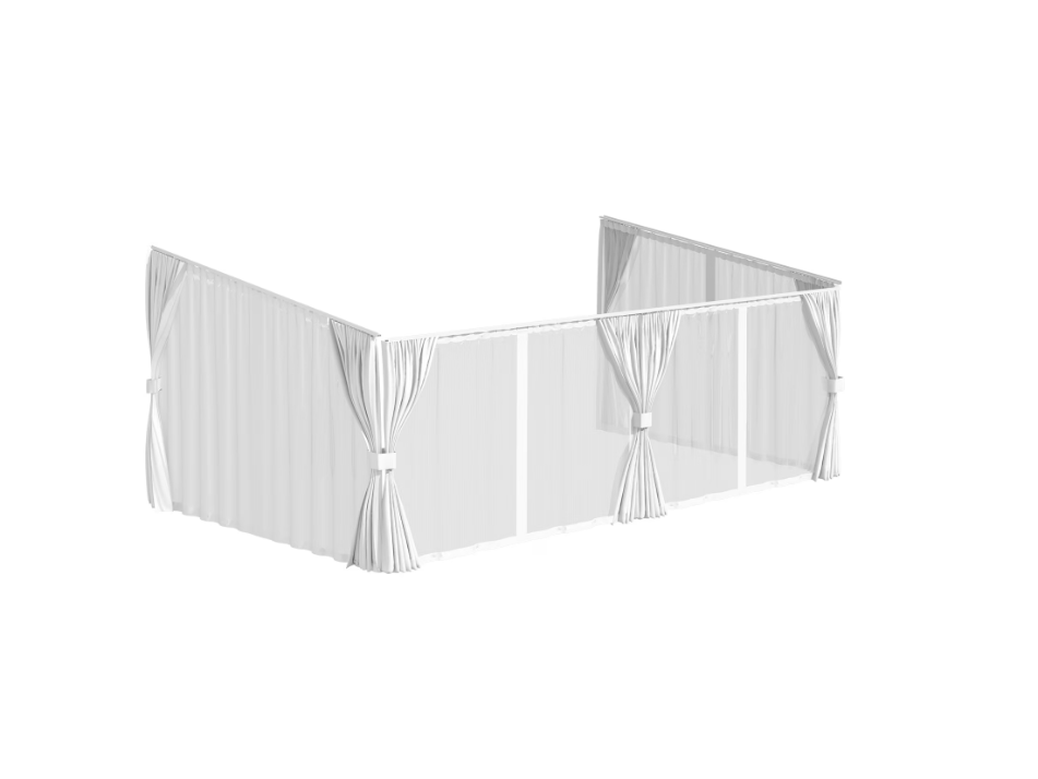 YODOLLA 20x12 White Curtain and Mosquito Netting Set for Gazebo