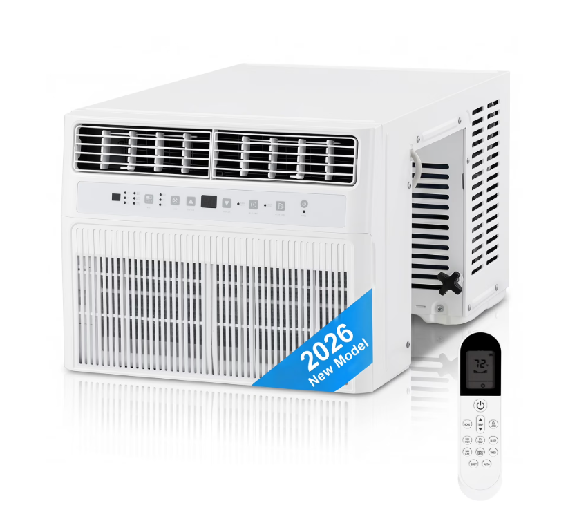 YODOLLA U-Shaped Air Conditioners Window Unit, 12000 BTU AC Unit,Upgraded Front Panel +20% Airflow, Cools up to 350 Sq. Ft., Remote Control Included, White