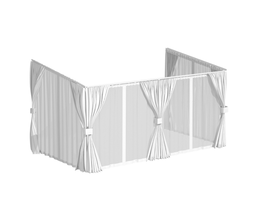 YODOLLA 14x8 White Curtain and Mosquito Netting Set for Gazebo