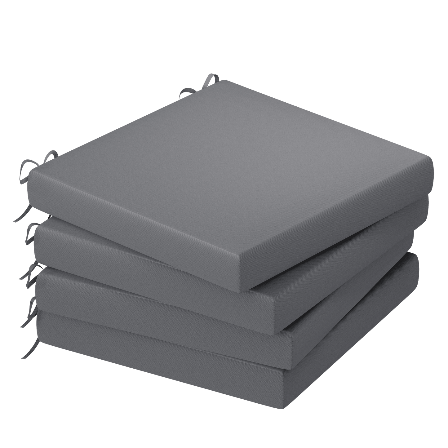 AECOJOY 19 x 19 x 3 Inches Outdoor Seat Pads Seat Cushions Set of 4, Splashproof & Fade Resistant Seat Chair Cushions Square Patio Cushions, Dark Grey