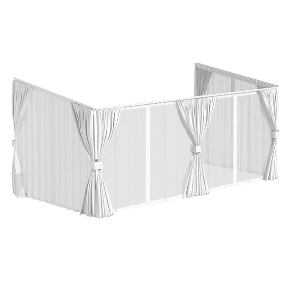 YODOLLA 16x8 White Curtain and Mosquito Netting Set for Gazebo