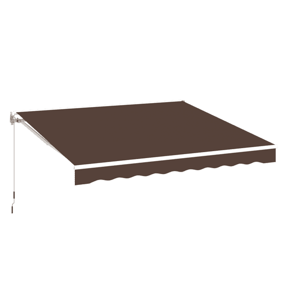 YODOLLA 8.2'×6.5' Manual Retractable Awning Sun Shade Patio Awning Cover Outdoor Patio Canopy Sunsetter Deck Awnings with Manual Crank Handle, Brown