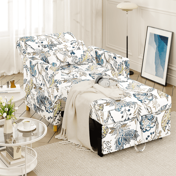 YODOLLA 3-in-1 Sleeper Sofa Bed Chair,Pull Out Couch for Living Room,Lounge Chair Indoor in Floral
