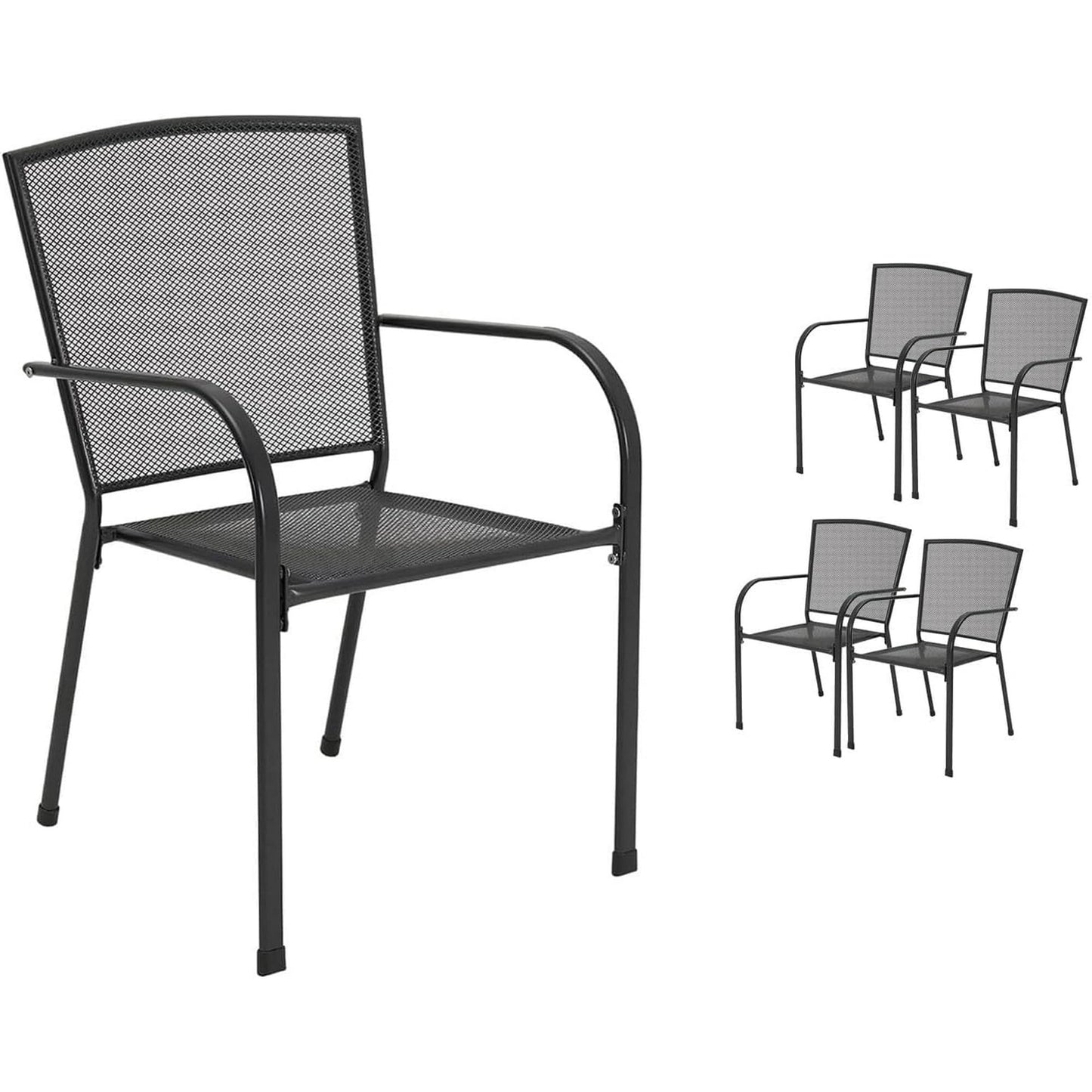 YODOLLA Outdoor Dining Chairs set of 4, Stackable Metal Patio Dining Chairs on Clearance