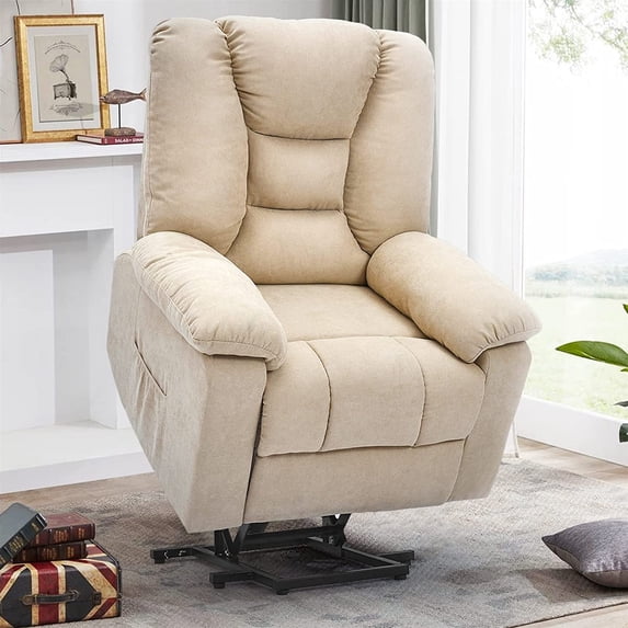 YODOLLA Power Lift Recliner for Elderly, Electric Lift Chair with Heated Vibration Massage in Beige