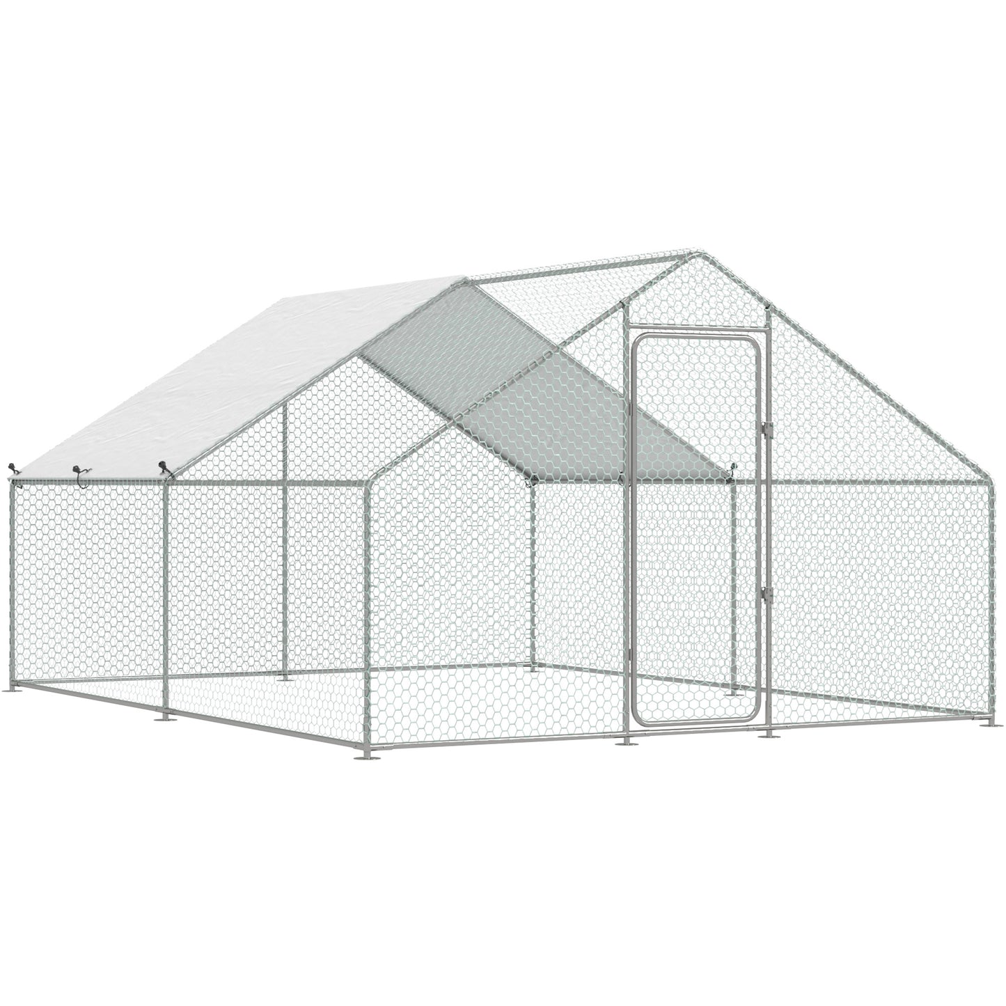 YODOLLA Chicken Coop Run Chicken Playpen 130 Sq.Ft Large Walk-in Metal Chicken Cage with Chain Link Fence