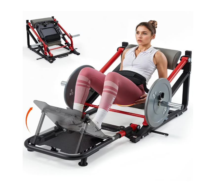 YODOLLA Hip Thrust Machine, 800LB Plate-Loaded Glute Bridge Machine with Adjustable Footboard and Weight Holder, Heavy Duty Home Gym Equipment for Glute Training