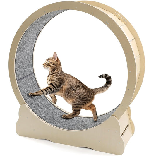 YODOLLA 45” Cat Treadmill Large XL Quiet Cat Exercise Running Wheel for Indoor Cats,Natural