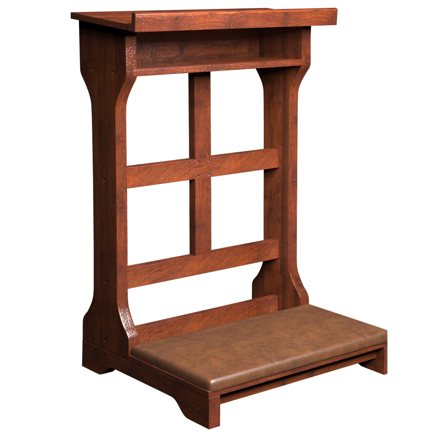 YODOLLA Acacia Wood Prayer Bench Kneeler Prayer Table at Home with Cushion Pad,Church Kneeling Stand Stool Padded Prayer Chair Shelf for Kneeling at Home and Church