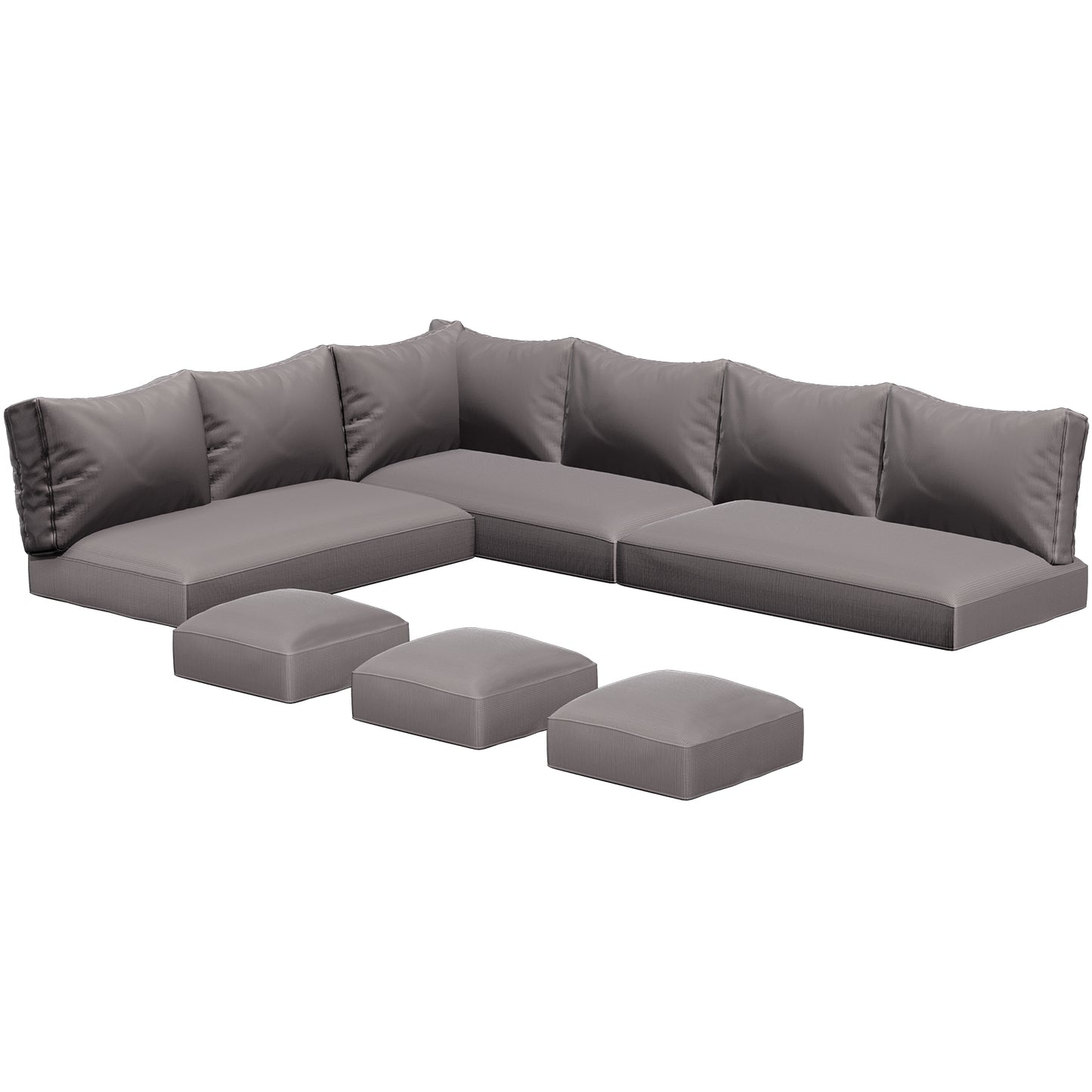 YODOLLA Outdoor Cushions, 4 inch Patio Cushions for Outdoor Furniture, Replacement Cushions Fits 7-Seats Sectional Rattan Conversation Set, Splashproof, Memory Foam Cushions and Covers (Dark Grey)