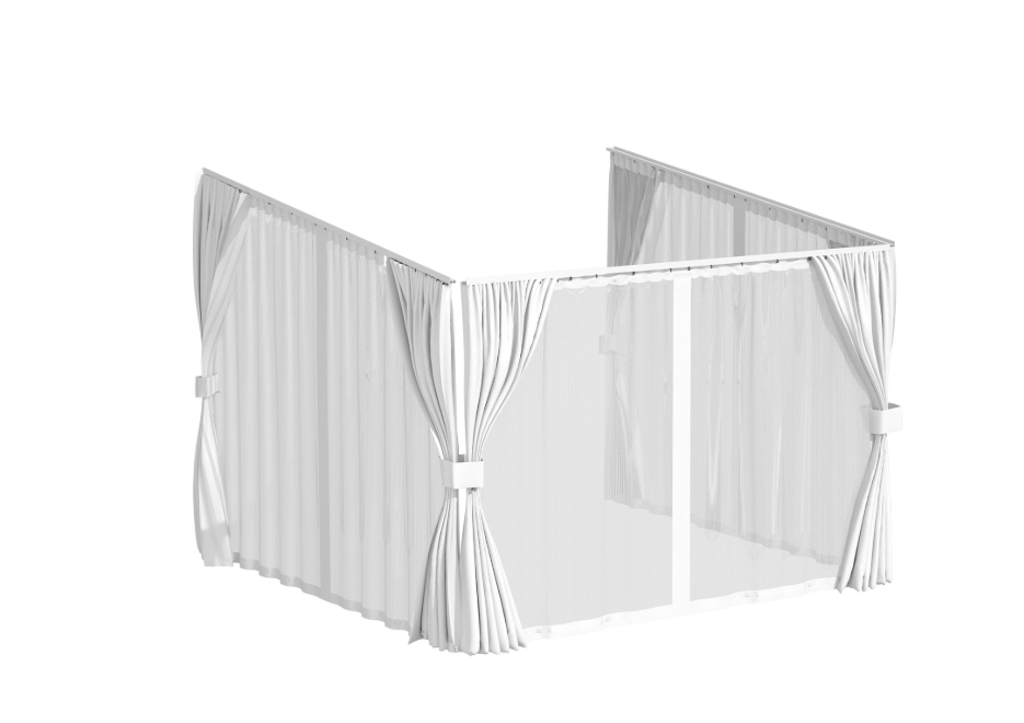YODOLLA 10x10 White Curtain and Mosquito Netting Set for Gazebo