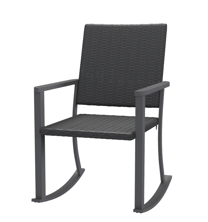 YODOLLA Patio Dining Chair (1pcs), Outdoor Rattan Firepit Patio Chair with Armrests and Metal Frame, All-Weather Outdoor Furniture for Backyard Deck Garden