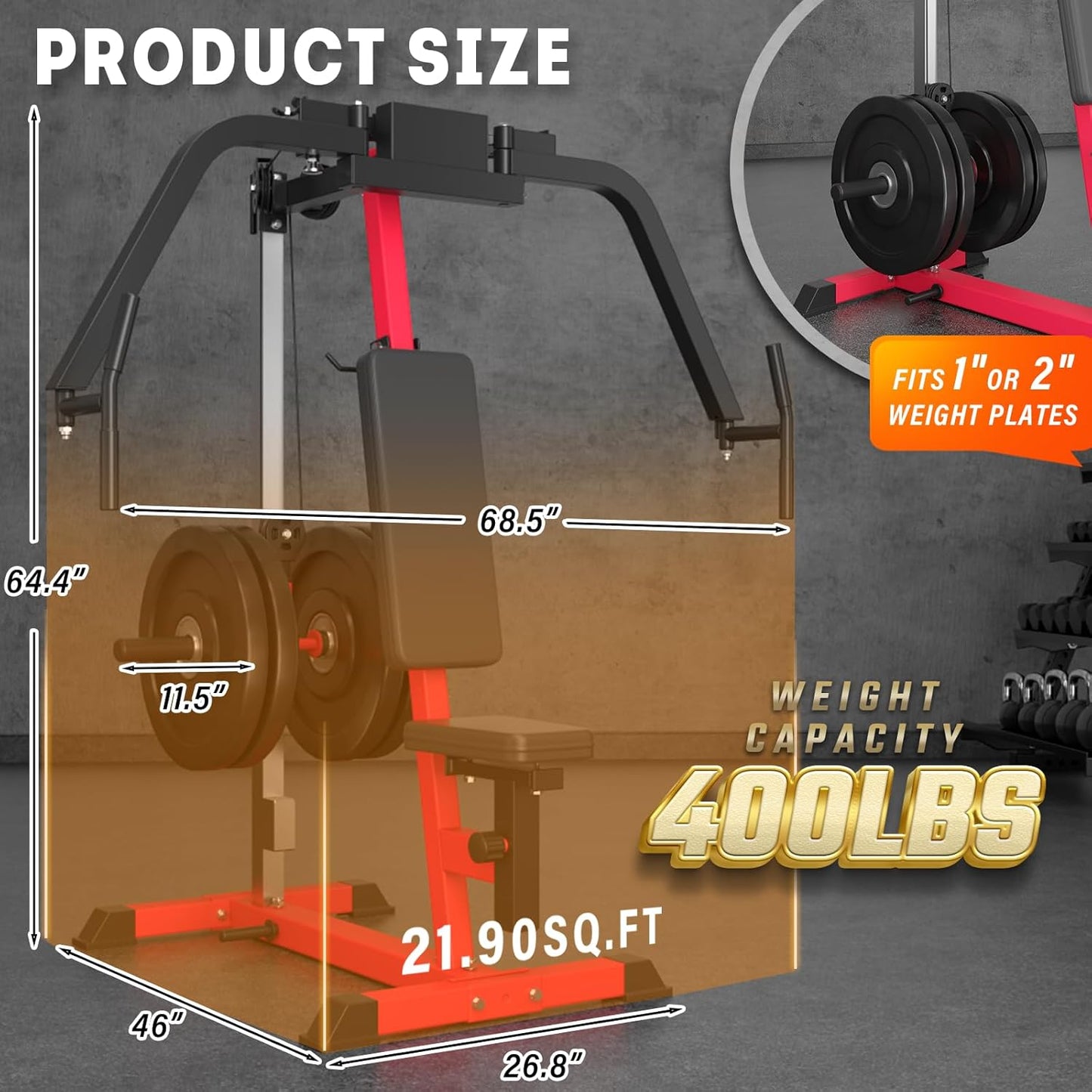 YODOLLA Chest Fly and Reverse Delt Machine, 450lbs Adjustable Pec Deck Upper Body Workout Equipment for Pectoral and Rear Deltoid for Home Gym