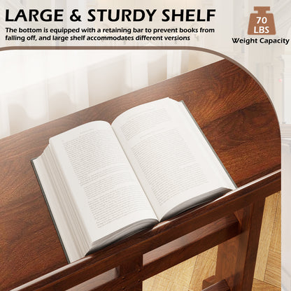 YODOLLA Acacia Wood Prayer Bench Kneeler Prayer Table at Home with Cushion Pad,Church Kneeling Stand Stool Padded Prayer Chair Shelf for Kneeling at Home and Church