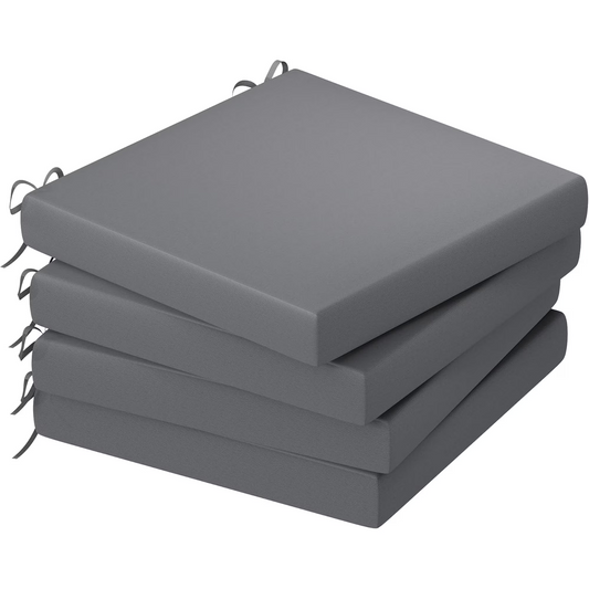 AECOJOY 19"x 19"x 3" Patio Chair Cushions Set of 4, Splashproof & Fade Resistant Outdoor Chair Cushions Square Thick Outdoor Furniture Cushions in Gray