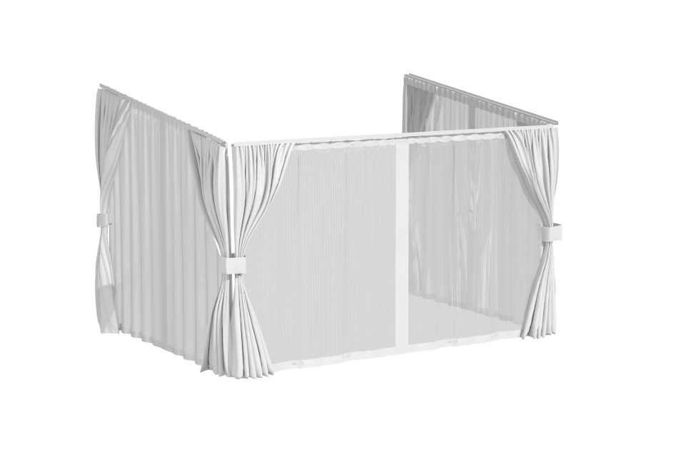 YODOLLA 12x8 White Curtain and Mosquito Netting Set for Gazebo