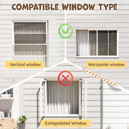 YODOLLA Catio Cat Window Box Cat Enclosure for Multiple Indoor Cats,Outside Wood Cat House, White