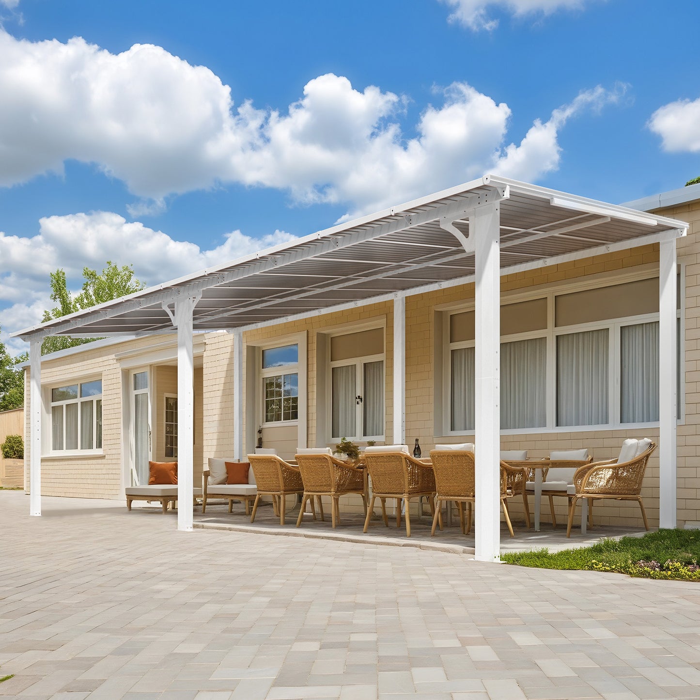 AECOJOY 10' x 20' Hardtop Gazebo Outdoor Aluminum Pergola For Garden, Patio, Backyard-White