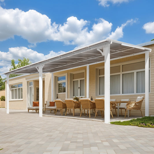 AECOJOY 10' x 20' Hardtop Gazebo Outdoor Aluminum Pergola For Garden, Patio, Backyard-White