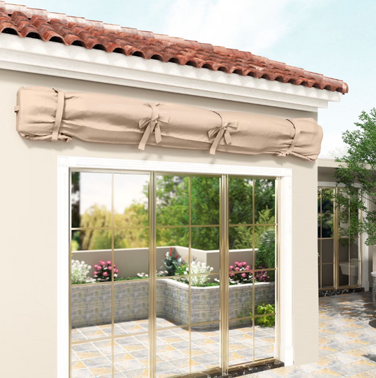 YODOLLA Protective Awning Cover, All-Weather Retractable Cover Storage Bag for 13' Wide Awnings for Patio, Waterproof Polyester Fabric in Beige