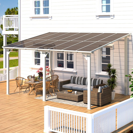 AECOJOY 10' x 14' Hardtop Gazebo Outdoor Aluminum Pergola for Garden, Patio, Backyard-White