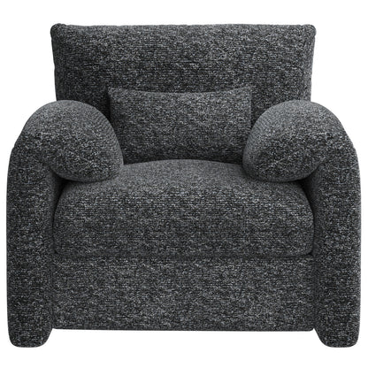 YODOLLA Oversized Accent Chair for Living Room, 36.2'' Chenille Mid Century Reading Chair in Black