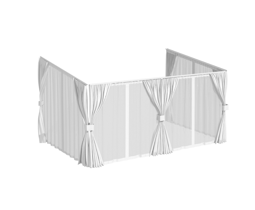 YODOLLA 14x10 White Curtain and Mosquito Netting Set for Gazebo