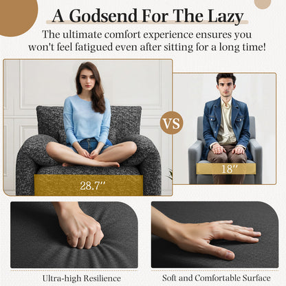 YODOLLA Oversized Accent Chair for Living Room, 36.2'' Chenille Mid Century Reading Chair in Black