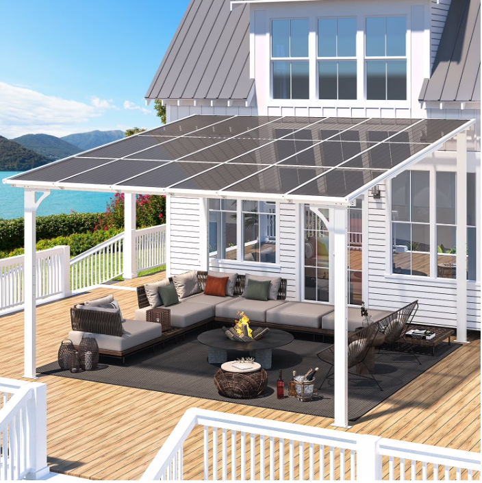 AECOJOY 12' x 12' Hardtop Gazebo Outdoor Aluminum Pergola For Garden, Patio, Backyard-White