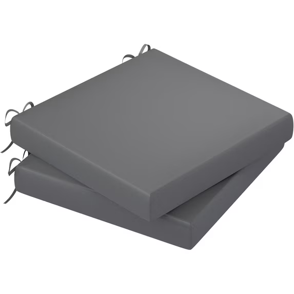 AECOJOY 19"x 19"x 3" Patio Chair Cushions Set of 2, Splashproof & Fade Resistant Outdoor Chair Cushions Square Thick Outdoor Furniture Cushions in Dark Grey
