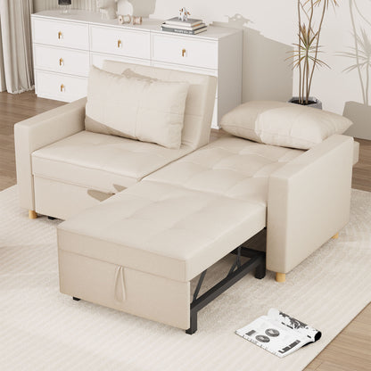 YODOLLA 71" Sleeper Sofa Bed & 3-in-1 Futon Pull Out Couch for Living Room & Bedroom, Convertible Loveseat in Beige