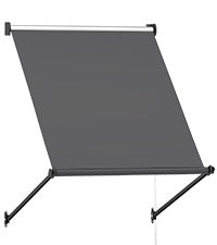 AECOJOY 40"x40" Manual Retractable Patio Awning in Dark Grey