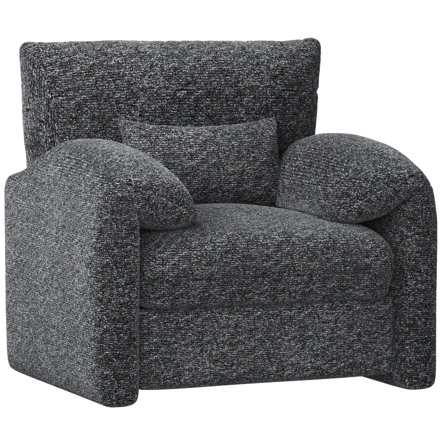 YODOLLA Oversized Accent Chair for Living Room, 36.2'' Chenille Mid Century Reading Chair in Black