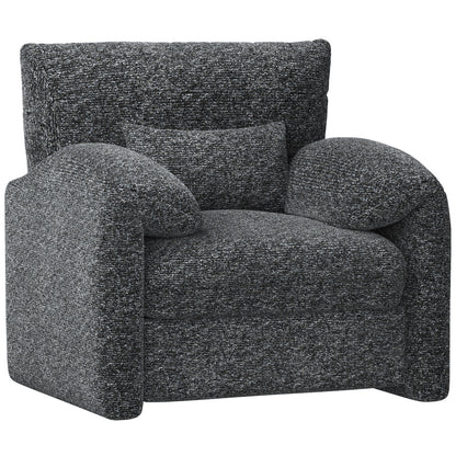 YODOLLA Oversized Accent Chair for Living Room, 36.2'' Chenille Mid Century Reading Chair in Black