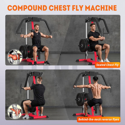 YODOLLA Chest Fly and Reverse Delt Machine, 450lbs Adjustable Pec Deck Upper Body Workout Equipment for Pectoral and Rear Deltoid for Home Gym