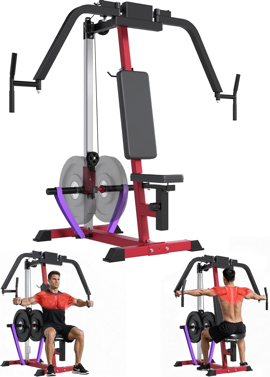 YODOLLA Chest Fly and Reverse Delt Machine, 450lbs Adjustable Pec Deck Upper Body Workout Equipment for Pectoral and Rear Deltoid for Home Gym