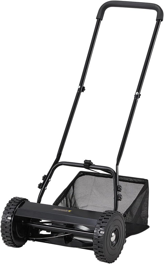 JFHID 14-Inch Manual Push Reel Lawn Mower,5-Blade Design