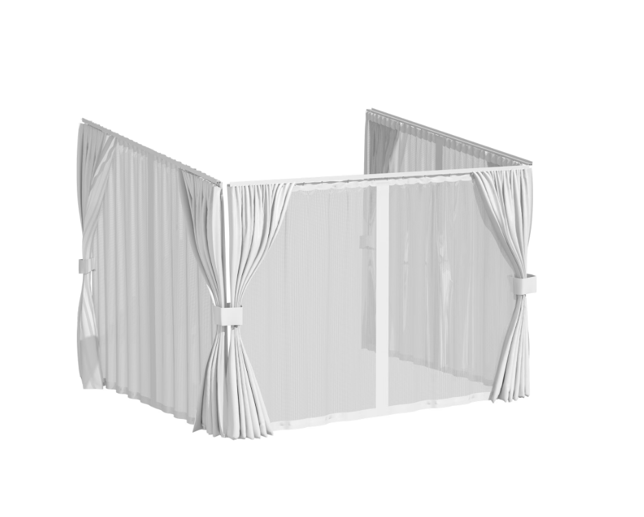 YODOLLA 10x8 White Curtain and Mosquito Netting Set for Gazebo