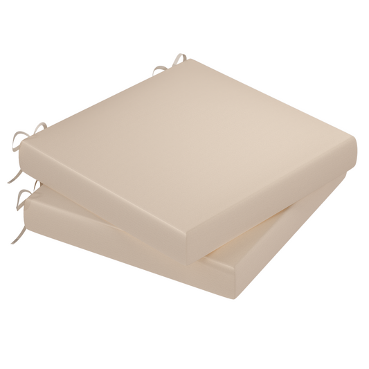 U-MAX 19" x19" Outdoor Chair Cushions Set of 2, Waterproof Patio Chair Outdoor Seat Cushions w/ Hidden Zipper & Adjustable Straps for Patio Furniture in Beige