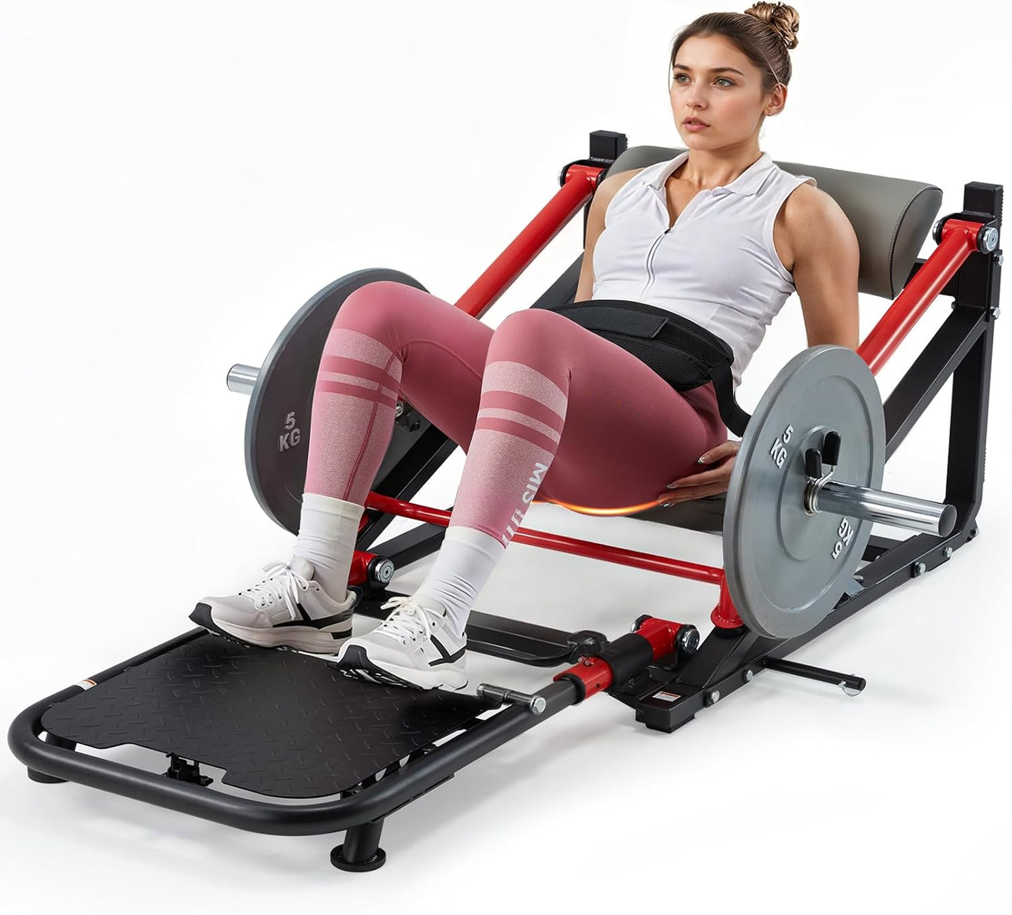 YODOLLA Hip Thrust Machine, 800LB Plate-Loaded Glute Bridge Machine with Adjustable Footboard and Weight Holder, Heavy Duty Home Gym Equipment for Glute Training